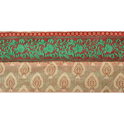 Sanskriti Vintage Sari Border Embroidered 1 Yd Trim Sewing Dark Red Craft Lace