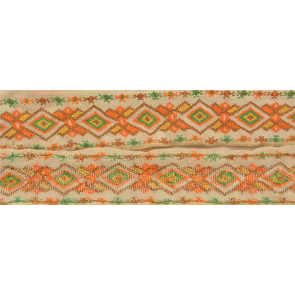 Sanskriti Vintage Sari Border Hand Embroidered Sindhi 1Yd Trim Sewing Craft Lace
