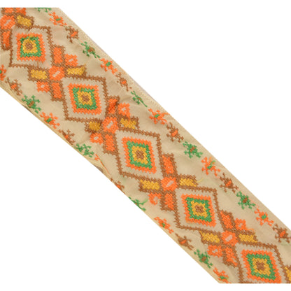 Sanskriti Vintage Sari Border Hand Embroidered Sindhi 1Yd Trim Sewing Craft Lace