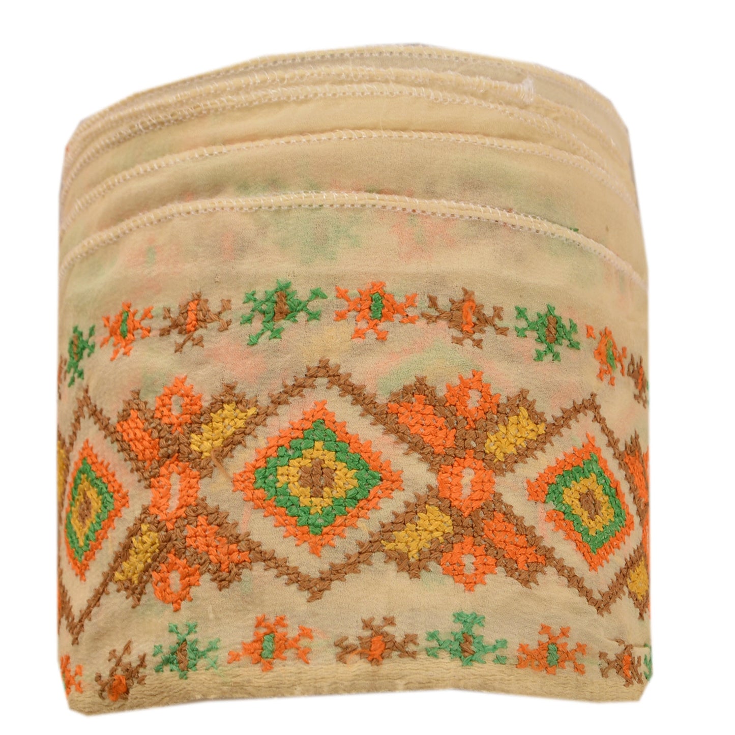 Sanskriti Vintage Sari Border Hand Embroidered Sindhi 1Yd Trim Sewing Craft Lace