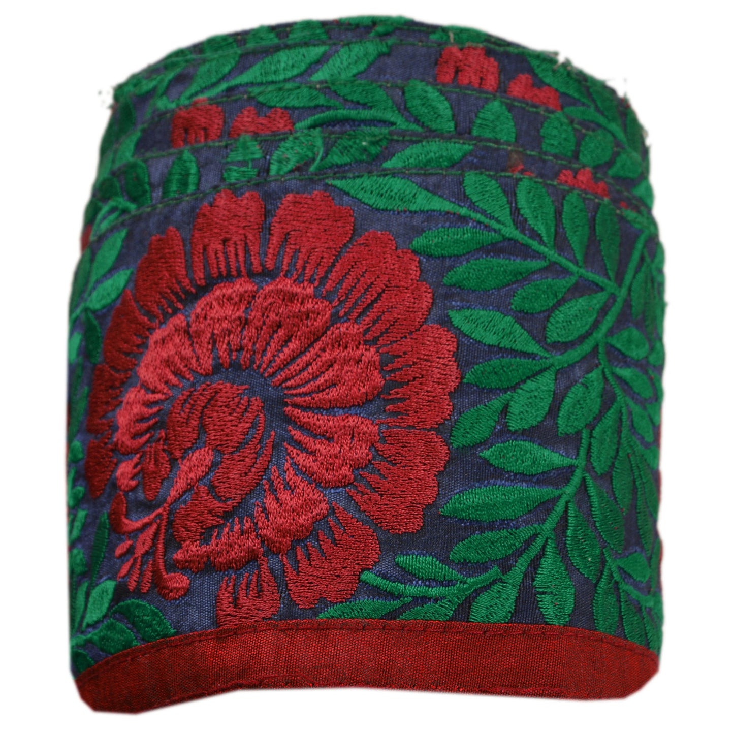 Санскрити Винтажная кайма Антикварная вышитая 1 ярдовая отделка Шитье Синее кружево ручной работы