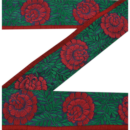 Санскрити Винтажная кайма Антикварная вышитая 1 ярдовая отделка Шитье Синее кружево ручной работы