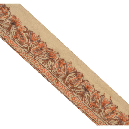 Sanskriti Vintage Border Antique Hand Embroidered Ari Work 1 YD Trim Ribbon Lace
