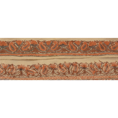 Sanskriti Vintage Border Antique Hand Embroidered Ari Work 1 YD Trim Ribbon Lace