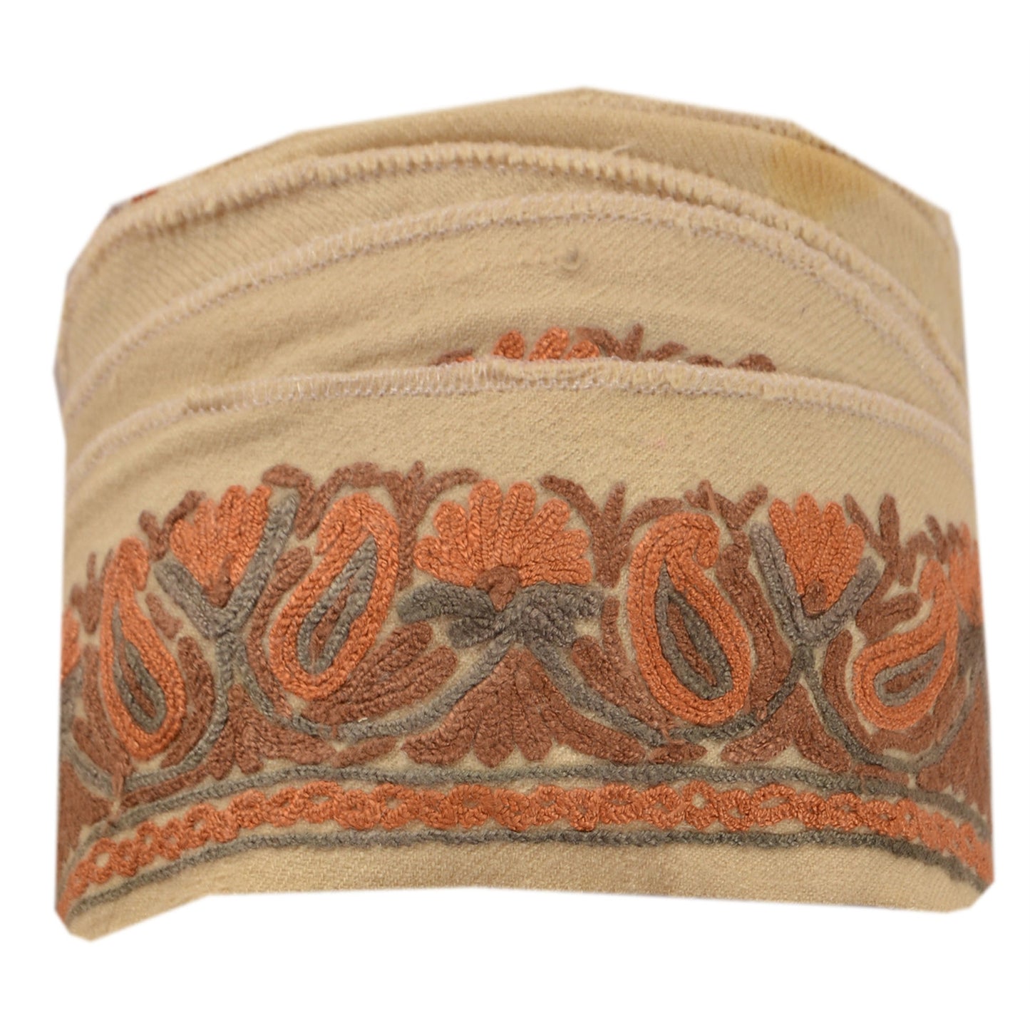 Sanskriti Vintage Border Antique Hand Embroidered Ari Work 1 YD Trim Ribbon Lace