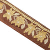 SANSKRITI VINTAGE Border Antique Hand Beaded 1 YD Indian Trim Sewing Brown Lace