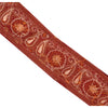 Sanskriti Vintage Sari Border Hand Embroided 1Yd Trim Sewing Dark Red Craft Lace