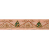 SANSKRITI VINTAGE Border Hand Beaded 1 YD Indian Trim Sewing Peach Zari Lace