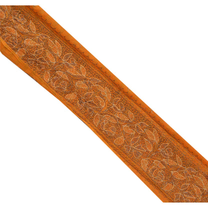 SANSKRITI VINTAGE Border Ручная вышивка бисером 1 ярд индийская отделка шитье шафрановое кружево