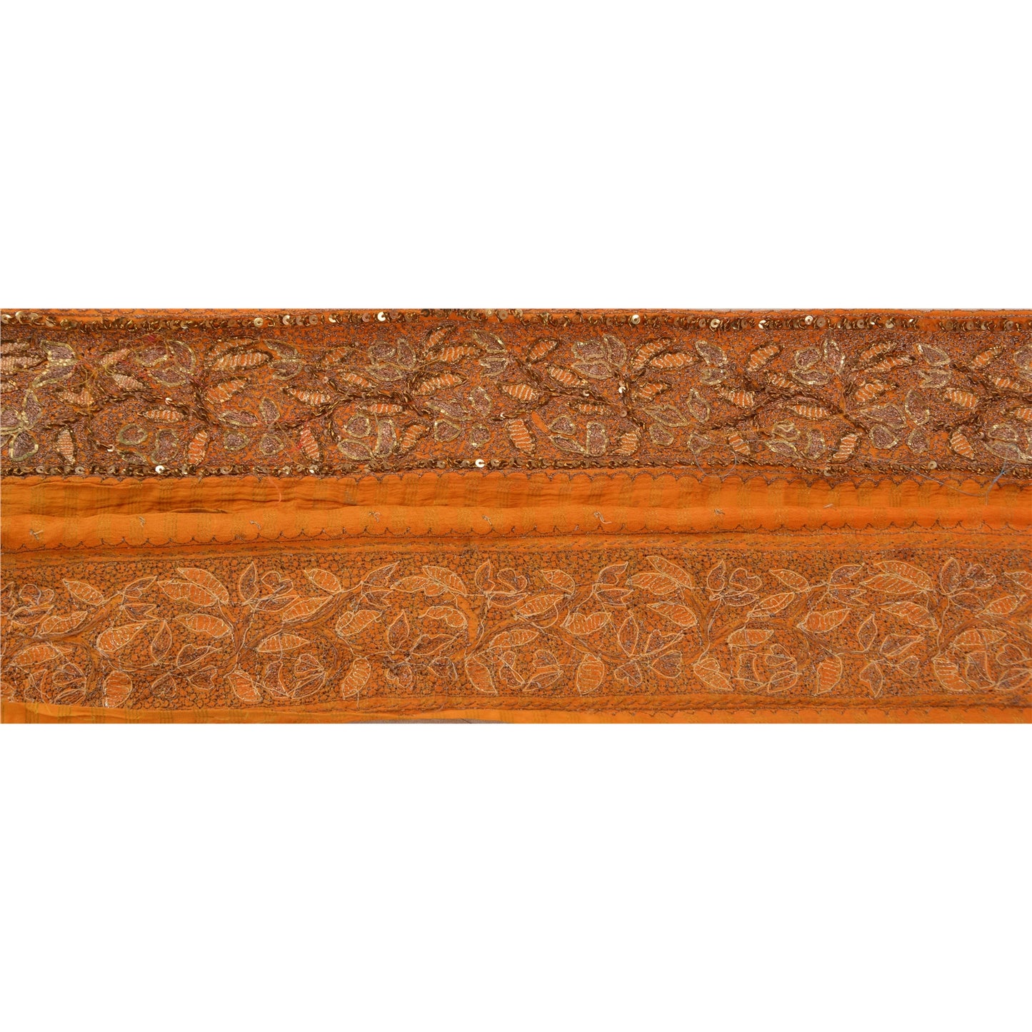 SANSKRITI VINTAGE Border Ручная вышивка бисером 1 ярд индийская отделка шитье шафрановое кружево