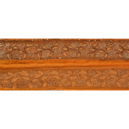 SANSKRITI VINTAGE Border Ручная вышивка бисером 1 ярд индийская отделка шитье шафрановое кружево