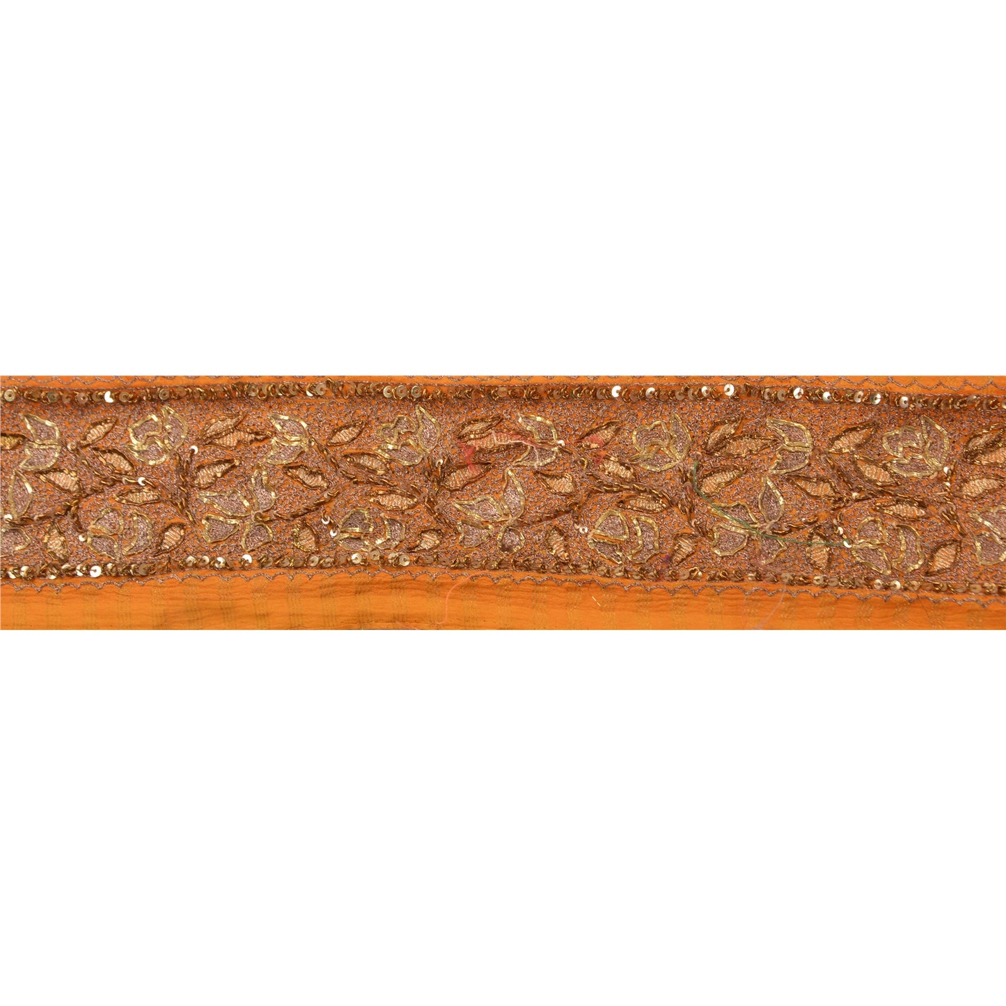 SANSKRITI VINTAGE Border Ручная вышивка бисером 1 ярд индийская отделка шитье шафрановое кружево