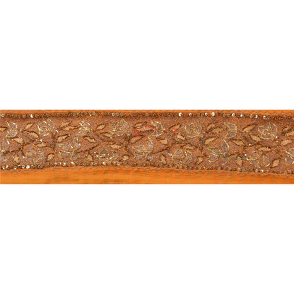 SANSKRITI VINTAGE Border Ручная вышивка бисером 1 ярд индийская отделка шитье шафрановое кружево