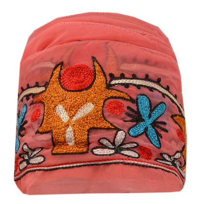 Sanskriti Vintage Border Antique Hand Embroidery 1YD Trim Sewing Pink Craft Lace