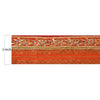 Sanskriti Vintage Border Antique Hand Beaded 1 Yd Indian Trim Sewing Orange Lace