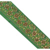 Sanskriti Vintage Sari Border Hand Beaded 1Yd Indian Trim Sewing Green Zari Lace