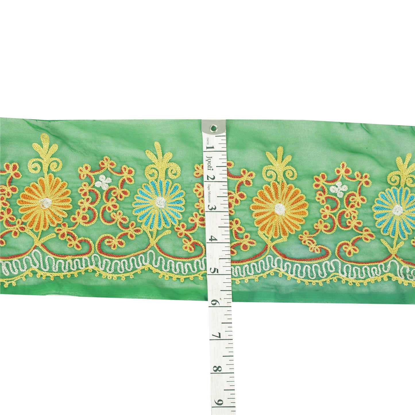 Sanskriti Vintage Border Antique Hand Embroidered Ari Work 1YD Trim Craft Lace