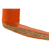 Sanskriti Vintage Sari Border Hand Beaded 1 Yd Indian Trim Ribbon Orange Lace