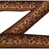 Sanskriti Vintage Sari Border Hand Embroidered 1 Yd Trim Sewing Brown Craft Lace