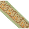 Sanskriti Vintage Sari Border Hand Embroidered 1 Yd Trim Sewing Green Craft Lace