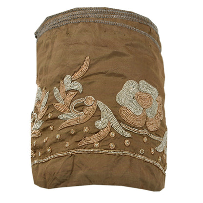 Sanskriti Vintage Sari Border Hand Embroidered 1 Yd Trim Sewing Green Craft Lace