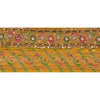 Sanskriti Vintage Sari Border Hand Beaded Leheria 1 Yd Trim Sewing Yellow Lace