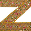 Sanskriti Vintage Sari Border Hand Beaded Leheria 1 Yd Trim Sewing Yellow Lace