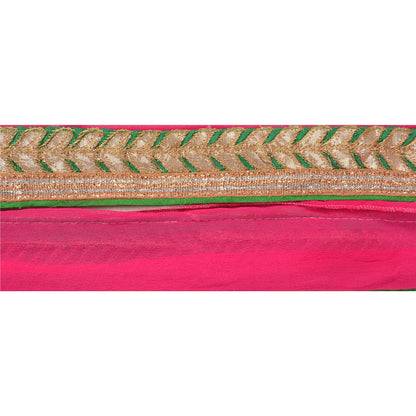 Sanskriti Vintage Sari Border Embroidered 1 Yd Trim Sewing Pink Craft Decor Lace