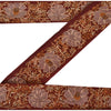 Sanskriti Vintage Sari Border Hand Embroidered 1 Yd Trim Sewing Brown Craft Lace