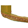 Sanskriti Vintage Sari Border Hand Beaded Leheria 1 Yd Trim Sewing Green Lace