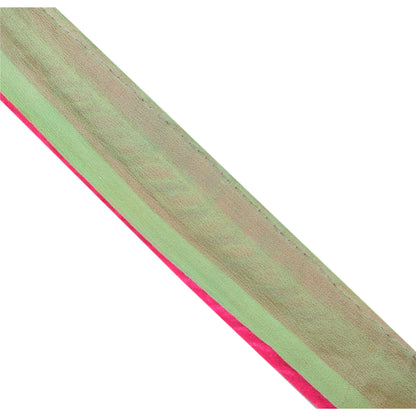 Sanskriti Vintage Sari Border Embroidered 1 Yd Trim Sewing Green Craft Gota Lace