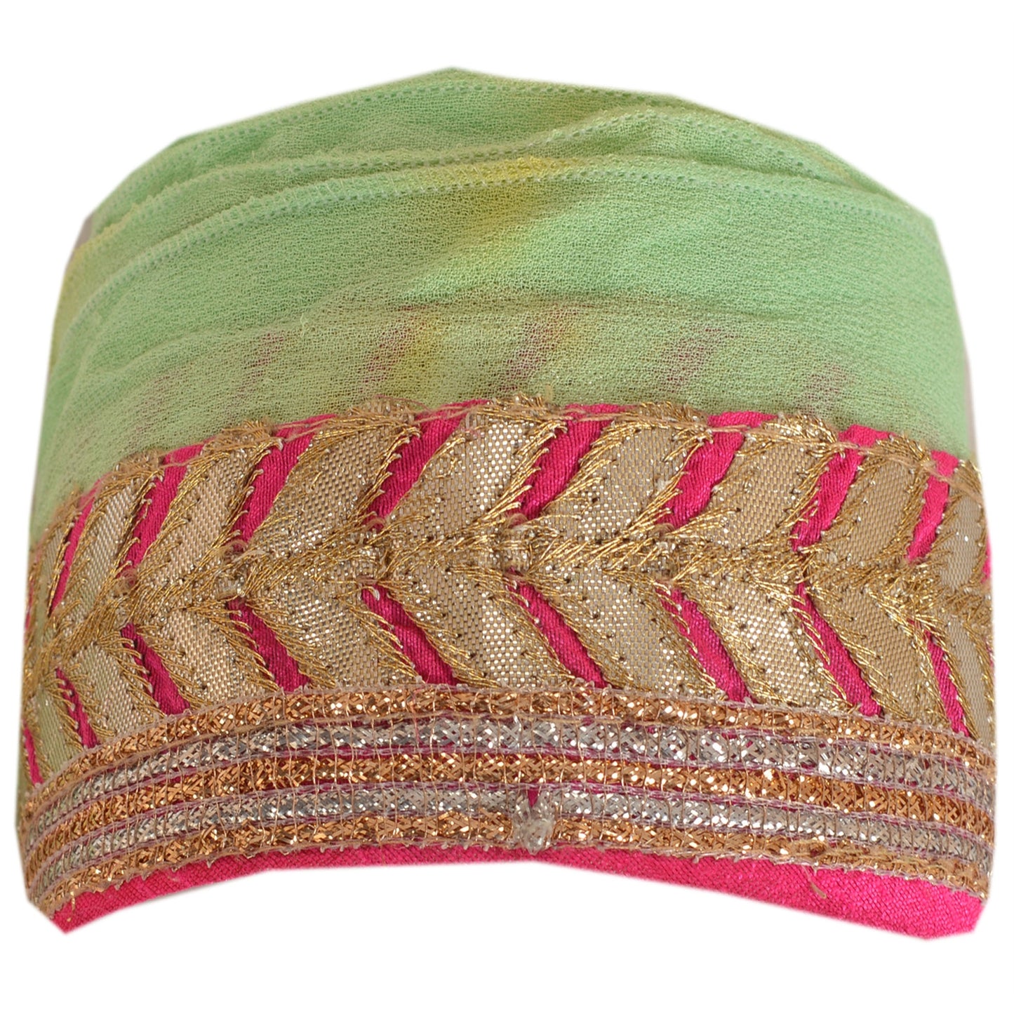 Sanskriti Vintage Sari Border Embroidered 1 Yd Trim Sewing Green Craft Gota Lace