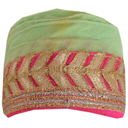 Sanskriti Vintage Sari Border Embroidered 1 Yd Trim Sewing Green Craft Gota Lace