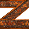 Sanskriti Vintage Sari Border Hand Beaded 1 Yd Indian Trim Sewing Orange Lace
