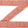 Sanskriti Vintage Sari Border Hand Beaded 1 Yd Trim Sewing Pink Craft Lace