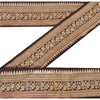 Sanskriti Vintage Sari Border Woven 1 Yd Trim Sewing Brown Craft Floral Lace