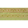 Sanskriti Vintage Sari Border Hand Beaded 1YD Indian Trim Sewing Green Zari Lace