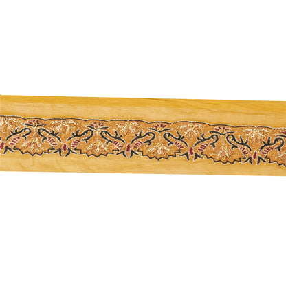 Sanskriti Vintage Sari Border Hand Beaded 1 YD Indian Trim Sewing Saffron Lace