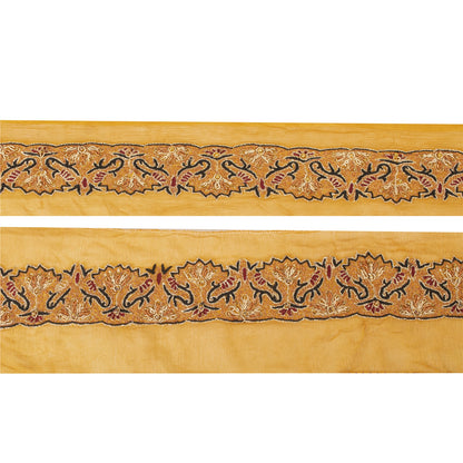 Sanskriti Vintage Sari Border Hand Beaded 1 YD Indian Trim Sewing Saffron Lace