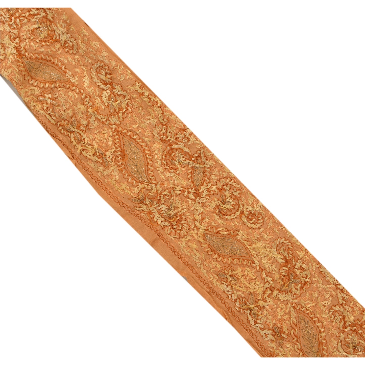 Sanskriti Vintage Sari Border Hand Embroidered Suzani 1Yd Trim Sewing Craft Lace