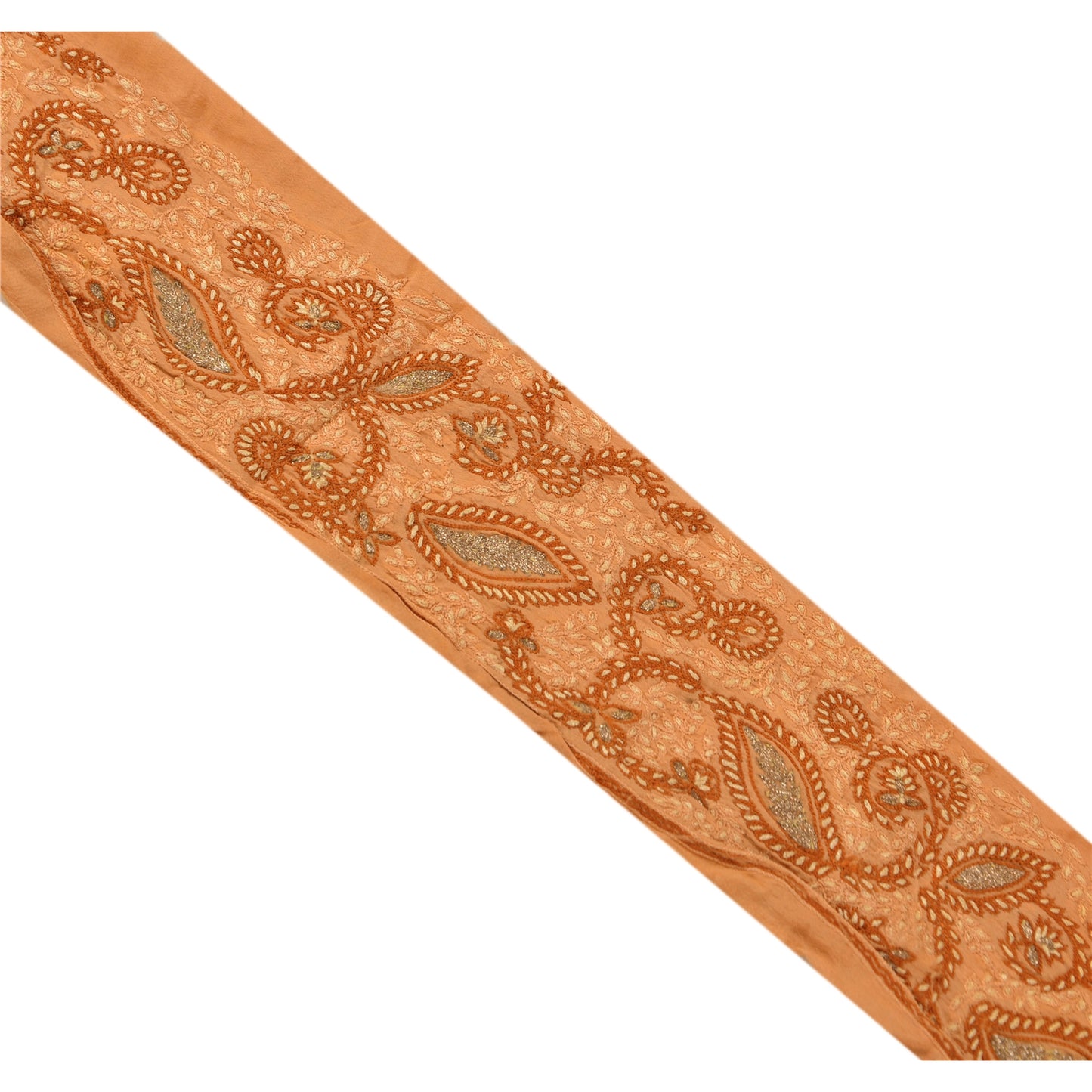 Sanskriti Vintage Sari Border Hand Embroidered Suzani 1Yd Trim Sewing Craft Lace