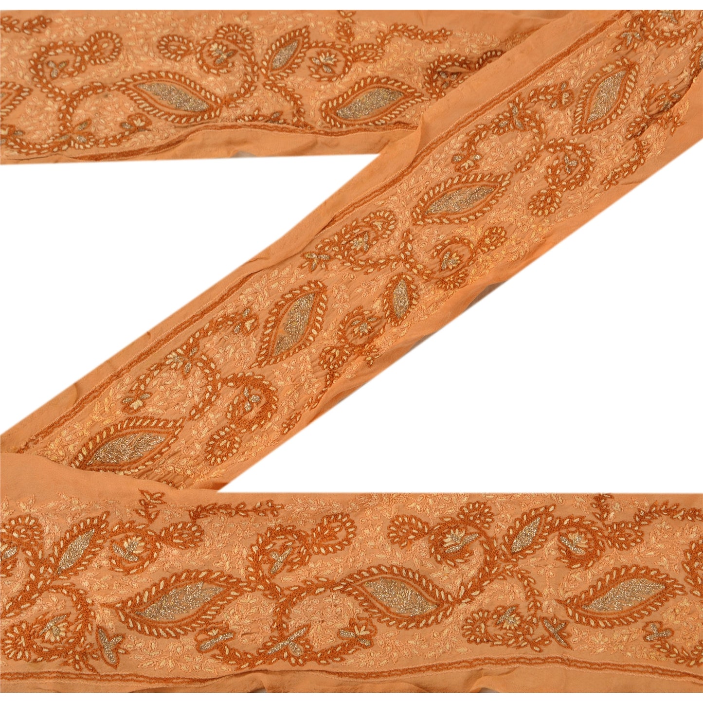 Sanskriti Vintage Sari Border Hand Embroidered Suzani 1Yd Trim Sewing Craft Lace