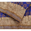 Sanskriti Vintage Sari Border Embroidered 1 Yd Trim Sewing Blue Craft Decor Lace