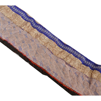 Sanskriti Vintage Sari Border Embroidered 1 Yd Trim Sewing Blue Craft Decor Lace