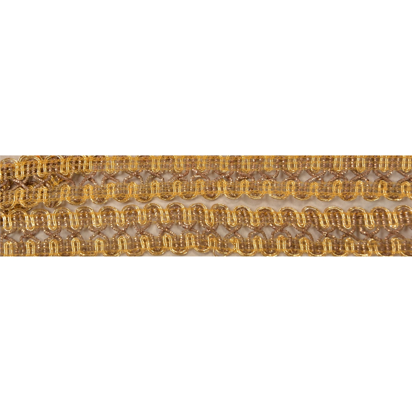 SANSKRITI VINTAGE Border Hand Embroidered 1 YD Indian Trim Ribbon Golden Lace