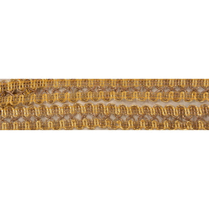 SANSKRITI VINTAGE Border Hand Embroidered 1 YD Indian Trim Ribbon Golden Lace