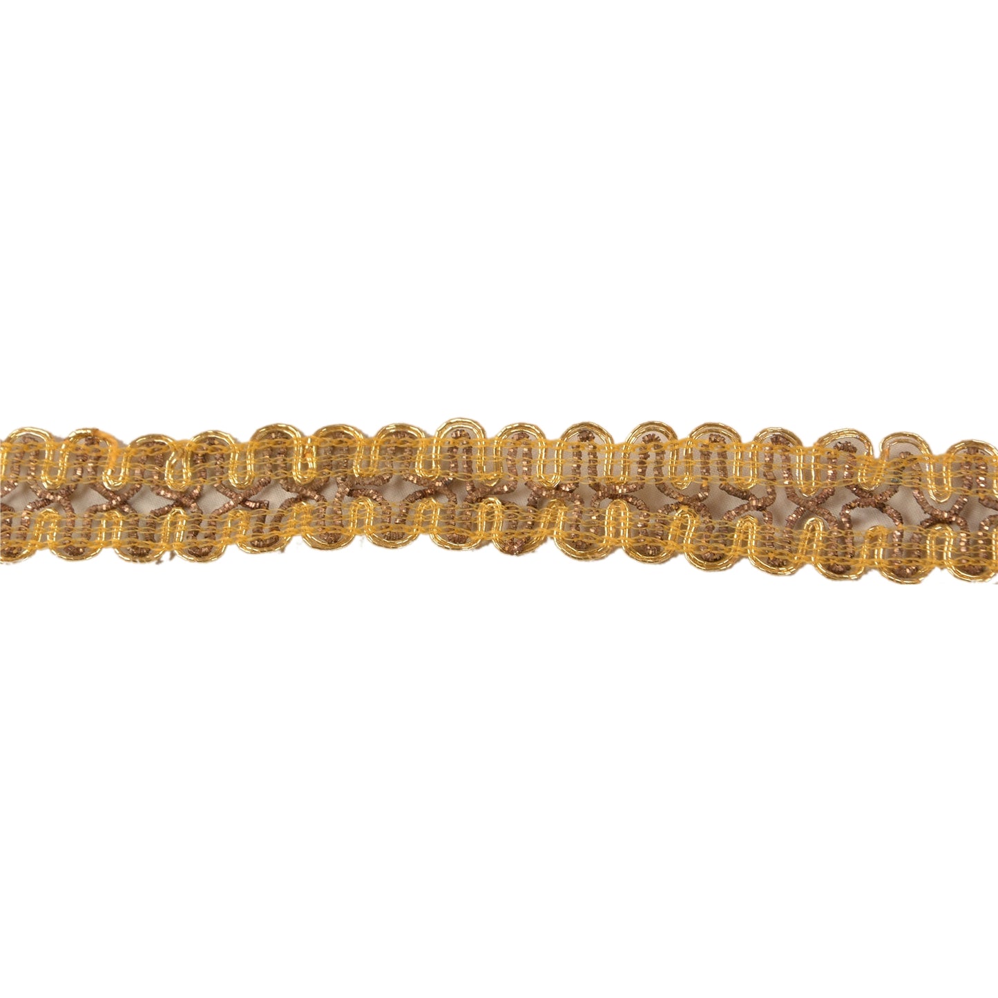 SANSKRITI VINTAGE Border Hand Embroidered 1 YD Indian Trim Ribbon Golden Lace