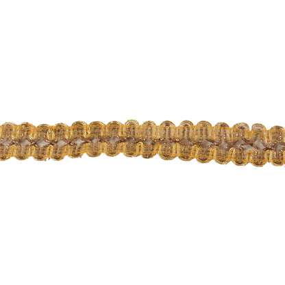 SANSKRITI VINTAGE Border Hand Embroidered 1 YD Indian Trim Ribbon Golden Lace