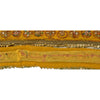 Sanskriti Vintage Sari Border Hand Beaded 1 Yd Trim Sewing Yellow Craft Lace