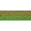Sanskriti Vintage Sari Border Hand Beaded 1 Yd Indian Trim Craft Green Zari Lace